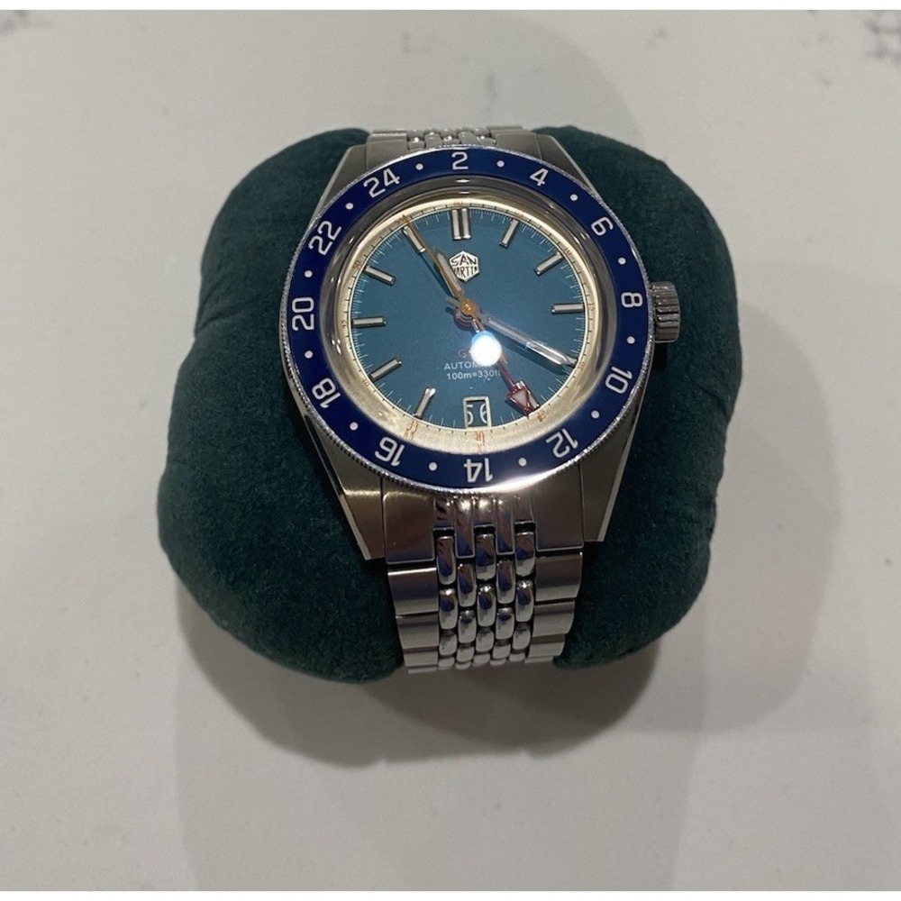 San Martin SN0116-G GMT | Lake Blue Dial | 39.5mm | Seiko NH34 | EUC